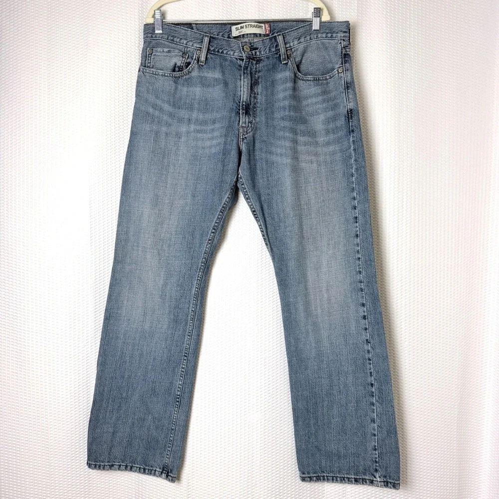 Levi's 514 Slim Rugged Jeans Men 36x30 Medium Wash Denim 100% Cotton Outdoor
